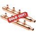 2 Pack 3/4in Inlet 1/2in PEX Water Outlet 4 Ports Closed End Manifold